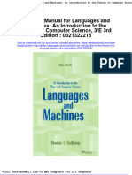 Solution Manual For Languages and Machines An Introduction To The Theory of Computer Science 3 e 3rd Edition 0321322215