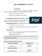 Tema 2. Nutrición, Crecimiento y Cultivo Microbiano