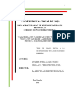 Caracterización Florística y Estructura de La Vegetación Natural de La Quinta El Padmi, Provincia de Zamora Chinchipe