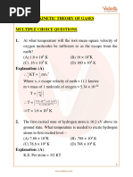 JEE Main Kinetic Theory of Gases Important Questions - Free PDF Download