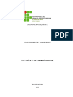 Relatório I - Quím. Analitica Quantitativa