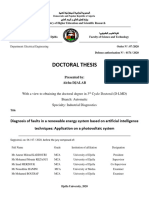 Diagnostic Des Défauts D'un Système D'énergie Renouvelable Basée Sur Les Techniques D'intelligence Ataïque.