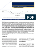 Effect of Total Quality Management On Organization Performance A Case Study On National Cement Sco