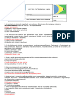 Avaliação de Ciências Moluscos, Artrópodes e Equinodermos