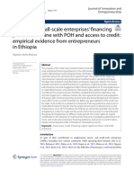 Micro and Small Scale Enterprises' Financing Preference in Line With POH and Access To Credit: Empirical Evidence From Entrepreneurs in Ethiopia