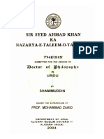 Sir Syed Ahmad Khan KA Nazarya-E-Taleem-0-Tarbiyat: Doctor of Fjilos Opfjp