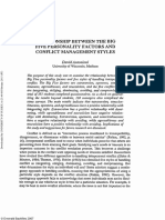 Antonioni - 1998 - Relationship Between The Big Five Personality Factors and Conflict Management Styles