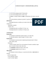 Reglas de La Evolución de Vocales y Consonantes Del Latín Al Castellano