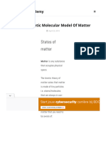 Simple Kinetic Molecular Model of Matter - Free Exam Academy