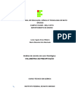 Volumetria de Precipitação - Soro Fisiologico