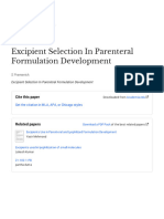 Excipient Selection in Parenteral