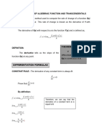 Differentiation of Algebraic and Transcendental