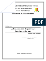 Transmission de Puissance, Dimensionnement D'un Reducteur