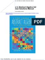 Full Download First Course in Abstract Algebra 3rd Edition Rotman Solutions Manual