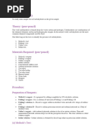 Experiment To Test The Presence of Carbohydrate