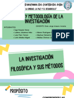 La Investigación Filosófica y Sus Métodos