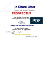 Prospectus - Comet Properties IPO