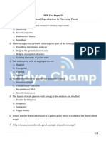 CBSE Test Paper 02 Ch-2 Sexual Reproduction in Flowering Plants