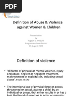 Definition of Abuse & Violence Against Women & Children