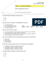 QCM N°1 - Les Éléments Chimiques (QCM Et Correction)