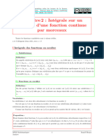 Chapitre 2: Intégrale Sur Un Segment D'une Fonction Continue Par Morceaux