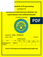 FOP Lab Report 2 M Ali Arshad 406356