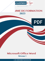 Catalogue Formation Microsoft Word Niveau 01