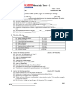 SST Class 8 Monthly Test-2