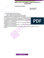 Cbse Class 12 Economics Sample Paper Set 3 Questions