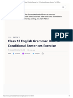 Class 12 English Grammar Unit 10 Conditional Sentences Exercise