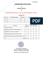 Report On Nanotechnology in Water Purification