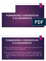 Promenores Construtivos