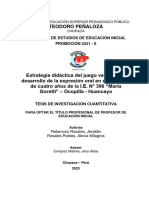 Estratejia Didactica Del Juego Verval en El Desarrollo de La Expresion Oral en Estudientes de 4 Años