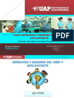 Tema: Derechos Y Deberes Del Niño Y Adolescente: Docente: Mg. Mónica Zumaeta Rivera