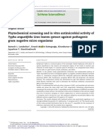 Phytochemical Screening and in Vitro Antimicrobial Activity of Typha Angustifolia Linn Leaves Extract Against Pathogenic Gram Negative Micro Organisms