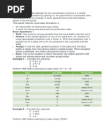 Shift Reduce Parser