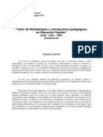 Sistematización "Taller de Metodologías y Concepciones Pedagógicas en Educación Popular" - Luis Bustos (2007)