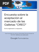 Encuesta Sobre La Aceptación Al Mercado de Las Galletas OREO