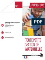 Plaquette Toute Petite Section de Maternelle