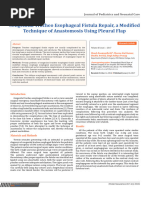 Congenital TEF - A Modified Technique of Anastomosis Using Pleural Flap