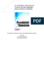 Emotional Maturity and Level of Self-Reliance of The Children of Overseas Filipino Workers