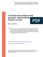 Baur, Vanesa (2018) - Los Lazos de Pareja en Las Psicosis. Antecedentes en Freud y Lacan