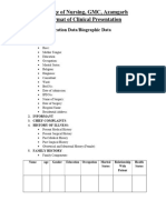 Format of Clinical Presentation