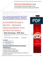 84 TOP MOST Strength of Materials - Mechanical Engineering Multiple Choice Questions and Answers Mechanical Engineering Multiple Choice Questions