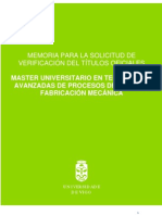 Master - Tecnoloxias - Avanzadas - en - Procesos - de - Deseño (Memoria Descriptiva)