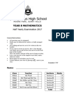 SBHS 2017 Y8 Hy