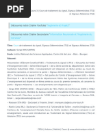 Cours 3 - Cours de Traitement Du Signal, Signaux Déterministes (TS1) Et Signaux Aléatoires (TS2)