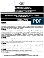 BANQUE DE 24 SUJETS DE DISSERTATION (Réformés)