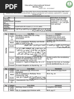 Education International School Weekly Plan