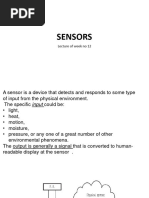 Sensors: Lecture of Week No 12